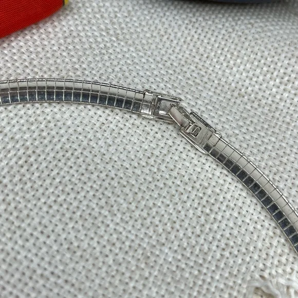 Vintage QVC Necklace & Earring Set – Silver-Tone with Crystal / CZ Accents - Picture 16 of 17